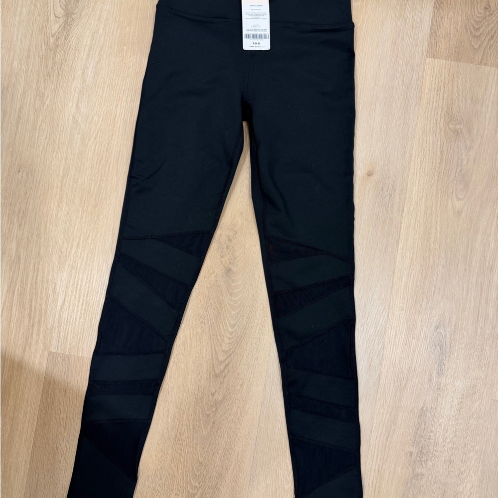 Fabletics Martina Leggings in Black with Sheer Mesh Panels